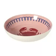 Diep bord krab - blauw/rood - ø20x5 cm