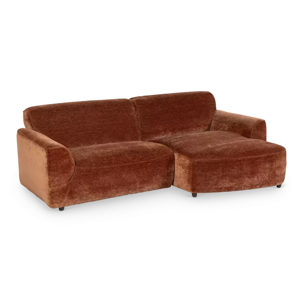 Hoekbank Buzzy - 1,75-zits met longchair - stof Carson Caramel