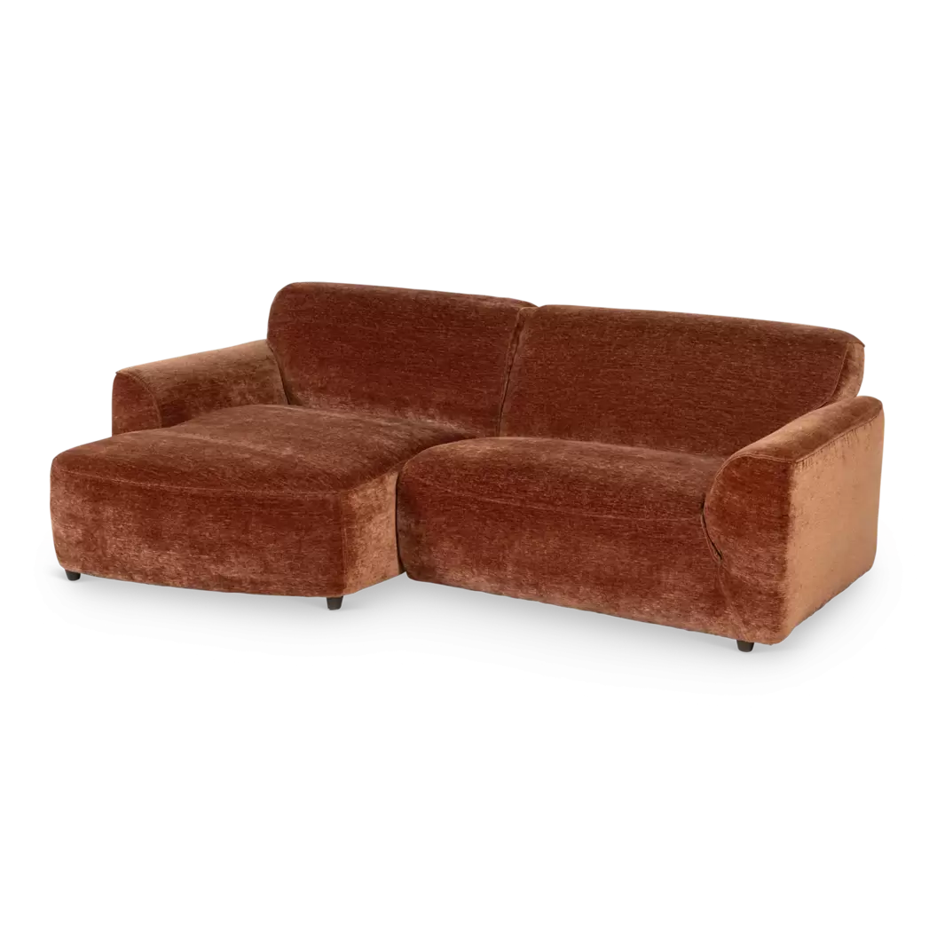 Hoekbank Buzzy - longchair met 1,75-zits - stof Carson Caramel