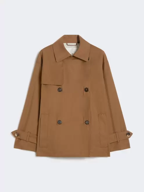 Double-breasted water-repellent cotton trench coat
