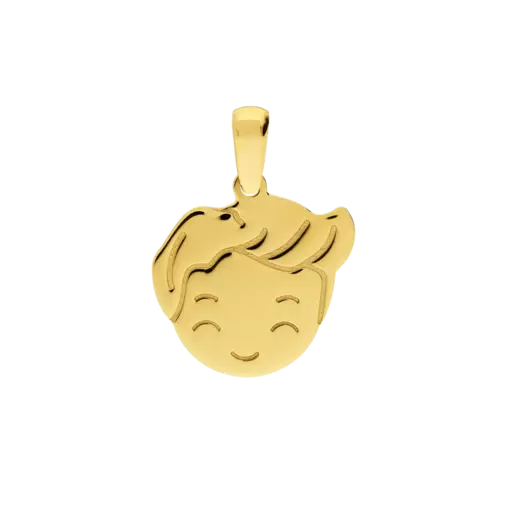 14 karaat geelgouden kinderkopje jongen voor dames