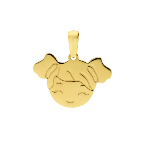 14 karaat geelgouden kinderkopje meisje voor dames