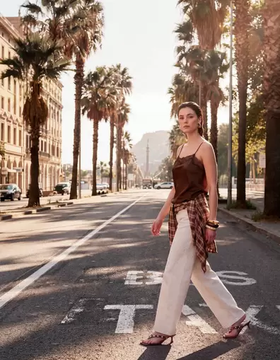 Polkadot Baggy Fit Jeans Gebroken Wit