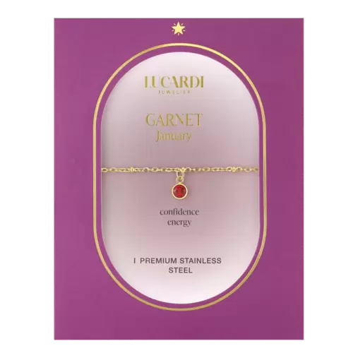 Stainless steel goldplated armband geboortesteen