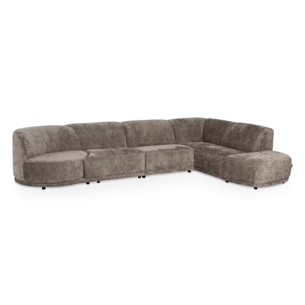 Hoekbank Camino - draaibaar element - ottomane - velvet Feel me Taupe