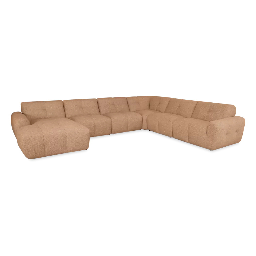 Hoekbank Andalucia - U-bank XXL - stof Cayenne Cognac - comfortable loungebank