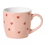 Mok hartjes - bruin/rood - 325 ml