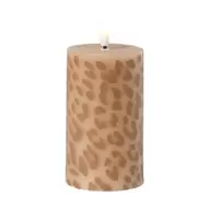 LED kaars animal groot - bruin/zwart - ø7x12 cm
