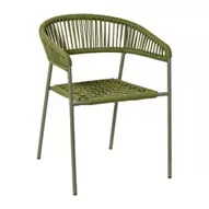 Tuinstoel gevlochten Capri met armleuning - groen