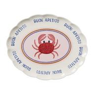 Serveerbord krab - blauw - 39.5x32 cm