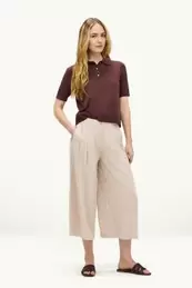 Pantalon - mid waist - wide leg