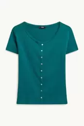 T-shirt - regular fit - ribstof