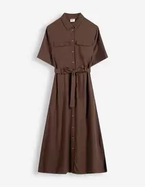 Jurk - Linnenlook - donkerbruin