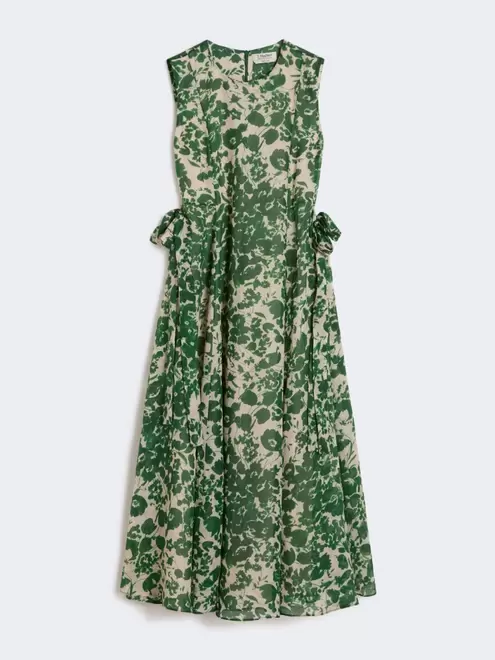 Printed ramie canvas dress