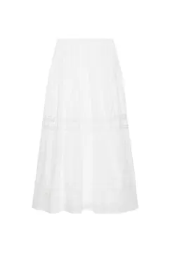 Lange witte rok met vlakken