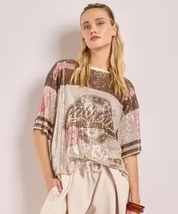 Wijd glitter t-shirt