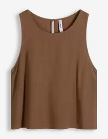 Blousetop - Effen - bruin