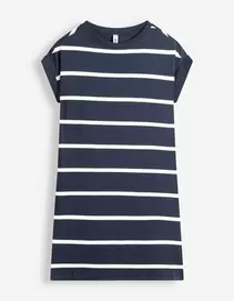 T-shirt jurk - Recht model - Donkerblauw