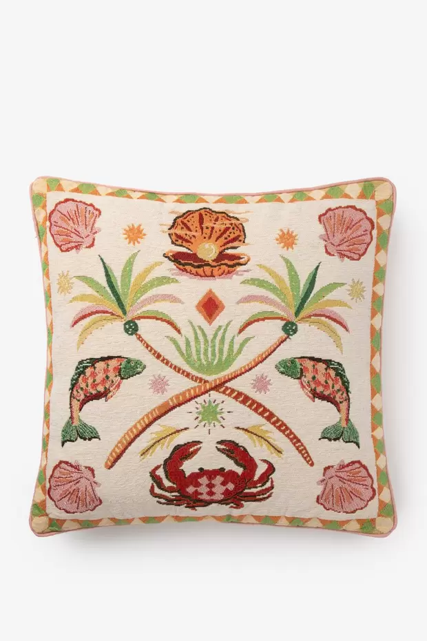 Multicolour kussen met print