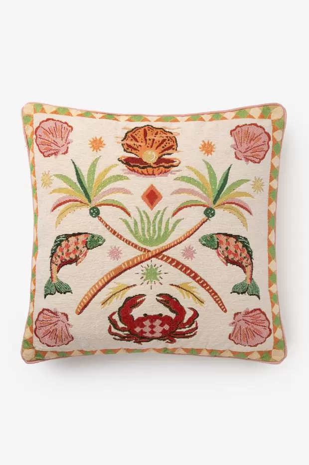 Multicolour kussen met print