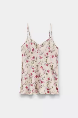 Silk Top with Pretty Flowers Print