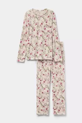 Long Superior Cotton Pyjamas with Pretty Flowers P...