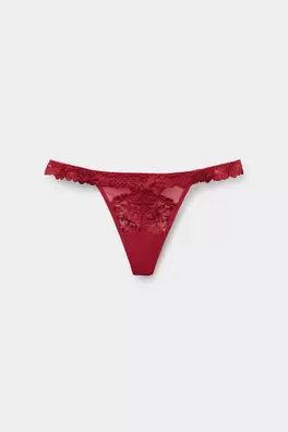 Pretty Flowers Thong with Side Straps