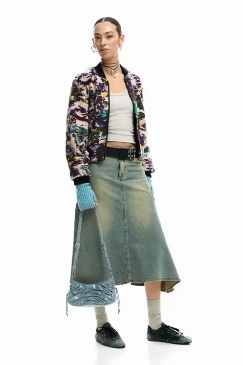 Kleine gerimpelde denim tas