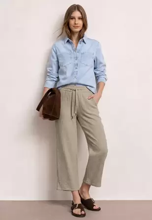 Wide Legs mousseline broek in Loose Fit