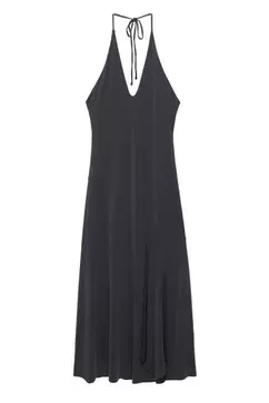 Lange halterjurk van rayon