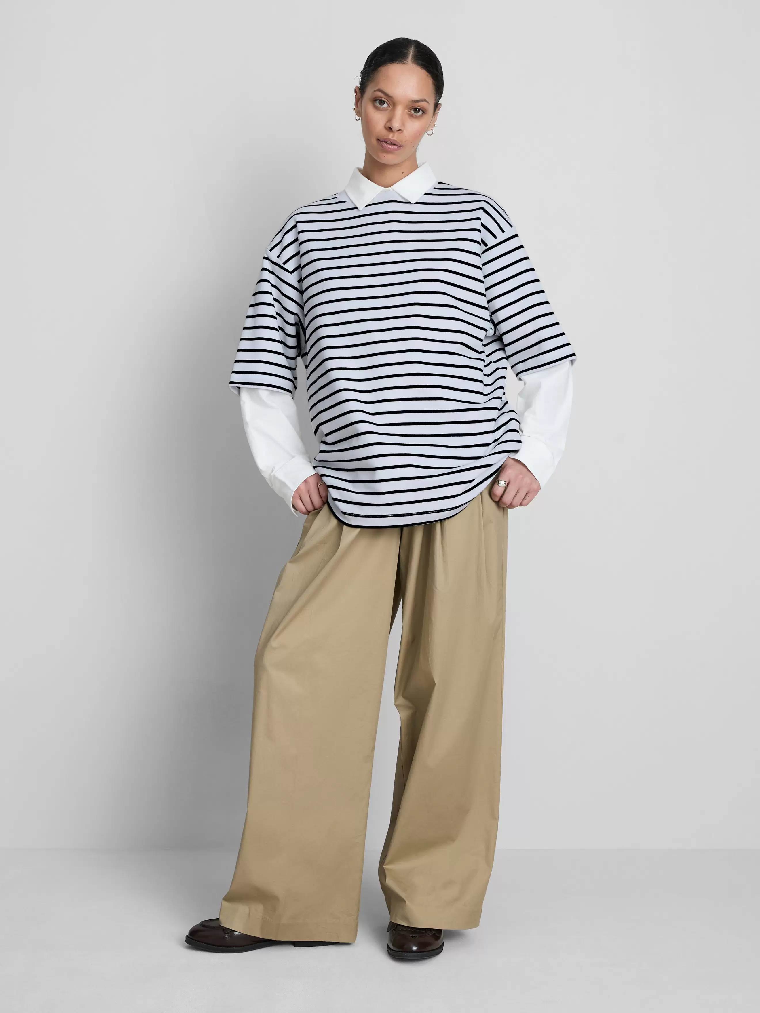 Basic oversized katoenen T-shirt