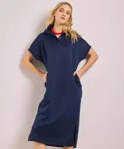Lange jurk met polo kraag
