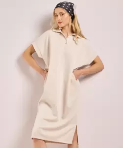 Lange jurk met polo kraag