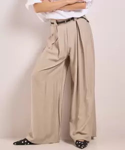 Wijde pantalon met riem
