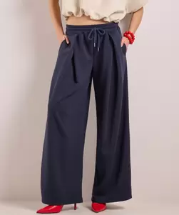 Scuba broek wijd met plooien
