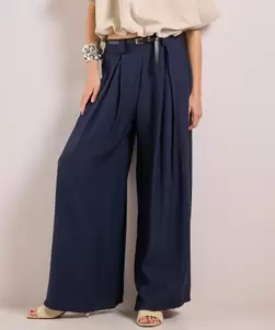 Wijde pantalon met riem