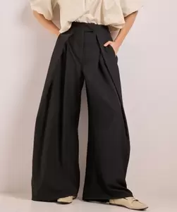 Wijde pantalon met plooien