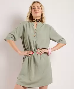 Linnen jurk met knoopsluiting