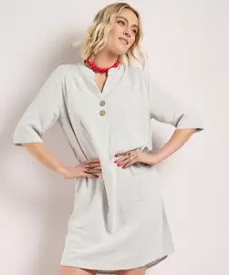 Linnen jurk met knoopsluiting