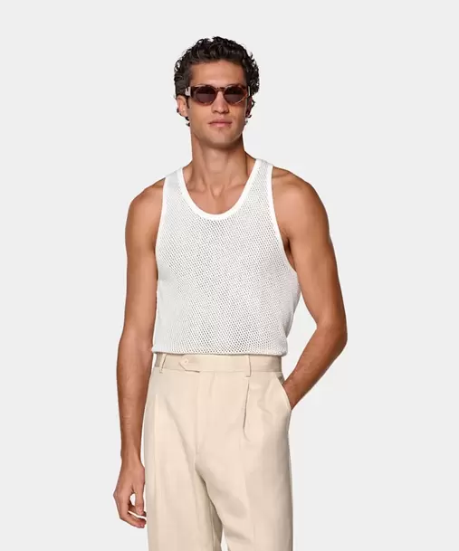 Off-White Crochet Tank Top