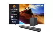 PHILIPS Ambilight 55" OLED760 4K (2025) + Soundbar TAB6100 met Wireless Subwoofer TV Bundle