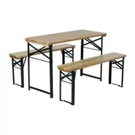 Inklapbare picknickset compact - bruin - set van 3