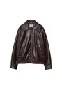 Oversized jack met leereffect