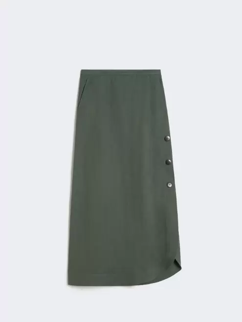 Viscose and linen canvas skirt