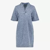 TwoDay dames spijkerjurk met panterprint blauw