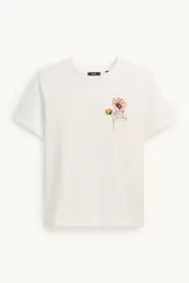 T-shirt met parels - regular fit