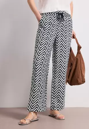 High Waist broek met wijde pijpen in Loose Fit