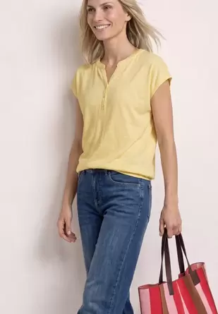 Shirt met losse schouders en gespleten hals