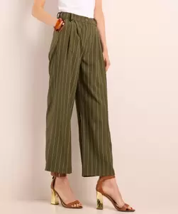Wide fit pantalon met strepen