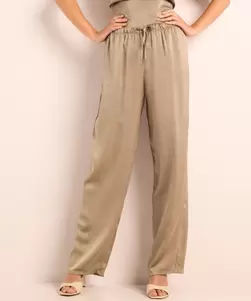 Wide fit pantalon met koordje